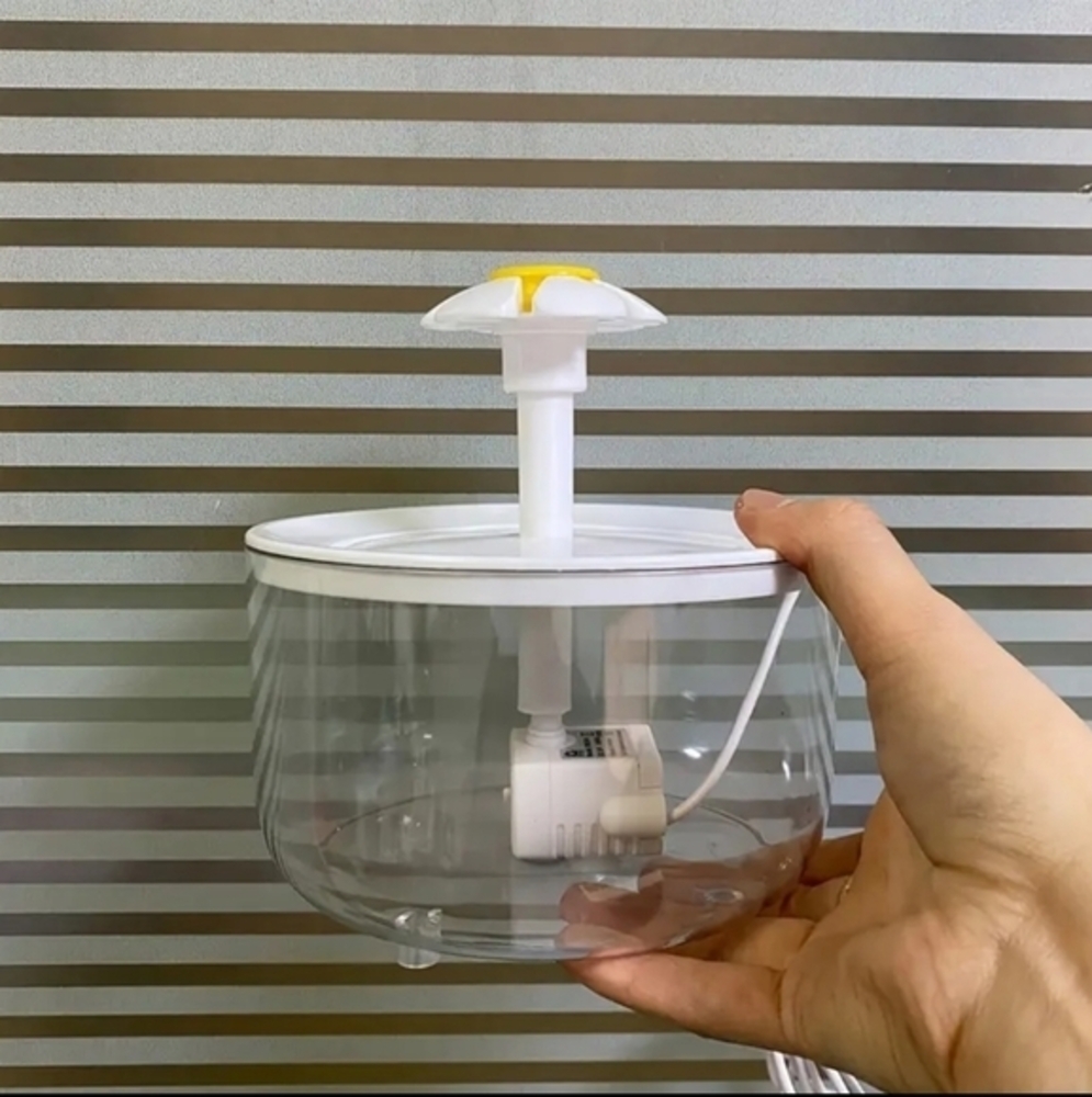 Transparent Pet‎ Water Fountain Automatic Cat & Dog Flower USB Powered Dispenser - Picture 14 of 14